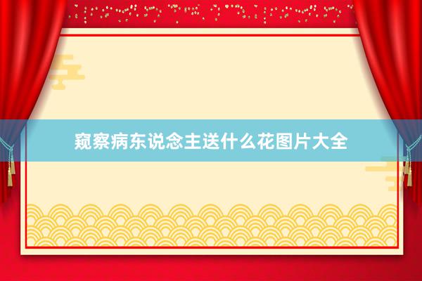 窥察病东说念主送什么花图片大全